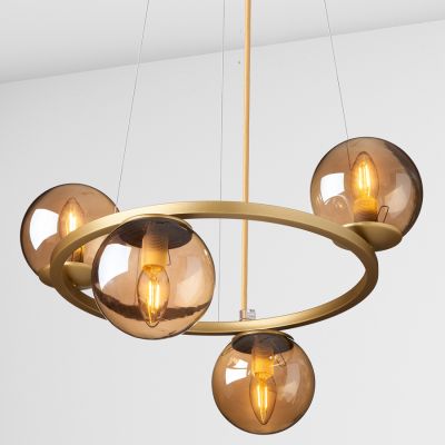 Suspension lamp Dori gold / black smoke