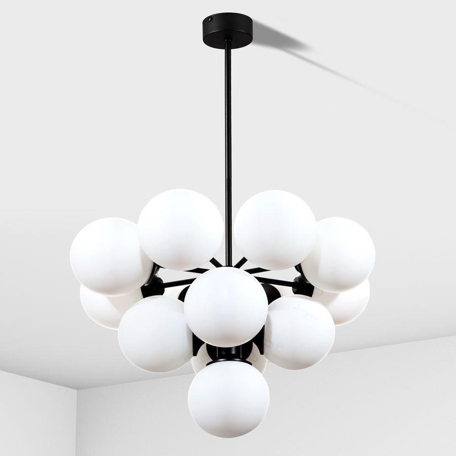 Suspension lamp Raceme black / white