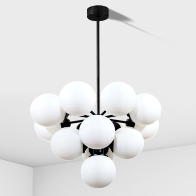 Suspension lamp Raceme black / white
