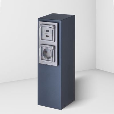 Column with socket  Porta Imperium Light Porta 754231.68.08 graphite RAL 7024 / gray