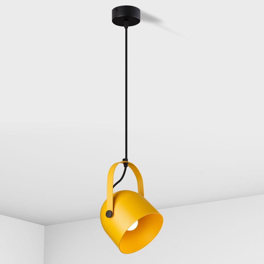 Suspension lamp Veli yellow RAL 1023 / black