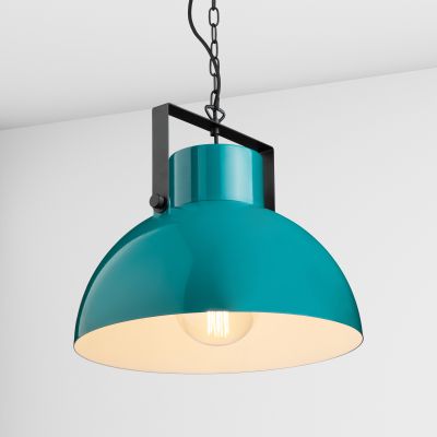 Suspension lamp Brilyn turquoise RAL 5018 / black