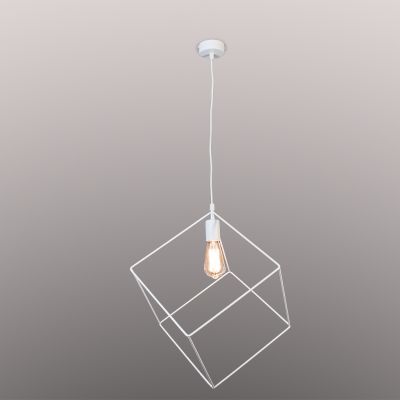 Suspension lamp In cube white