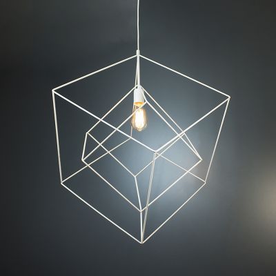 Suspension lamp In cube white