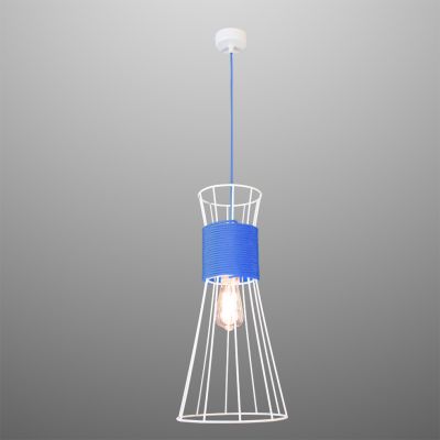 Suspension lamp Corset white / blue