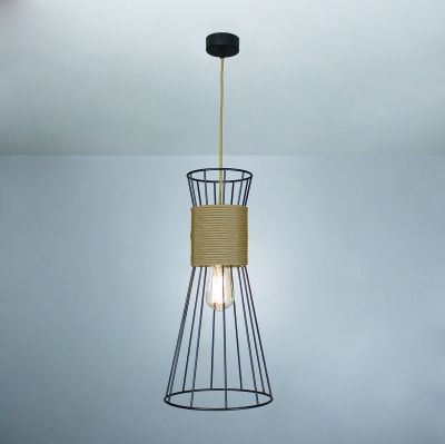 Suspension lamp Corset black / beige