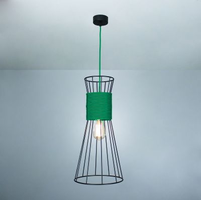 Suspension lamp Corset black / green