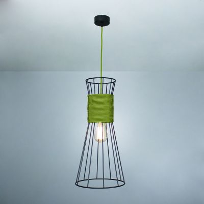 Suspension lamp Corset black / lime