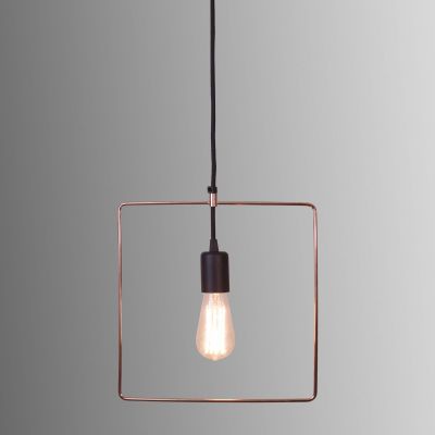 Lampa wisące Geometry czarny / miedź