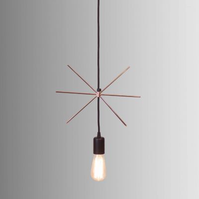 Lampa wisące Geometry czarny / miedź