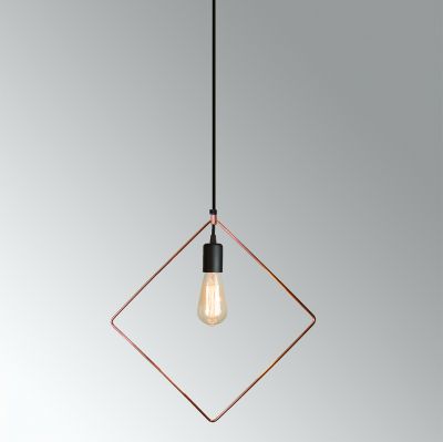 Lampa wisące Geometry czarny / miedź